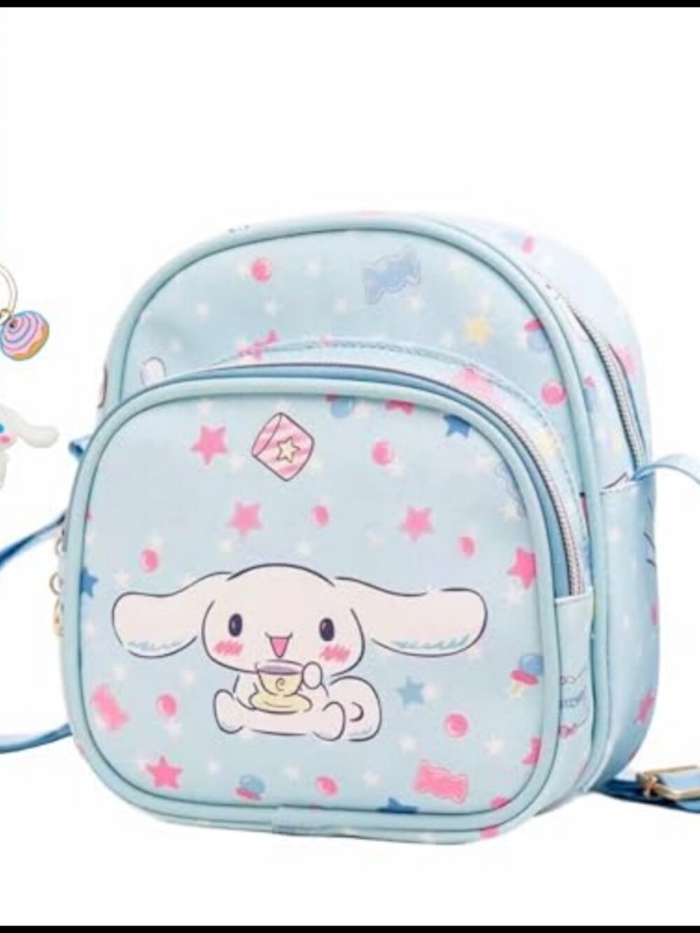 PU Leather Mini Crossbody Bag Messenger Cartoon Design Adjustable Strap 2Pcs